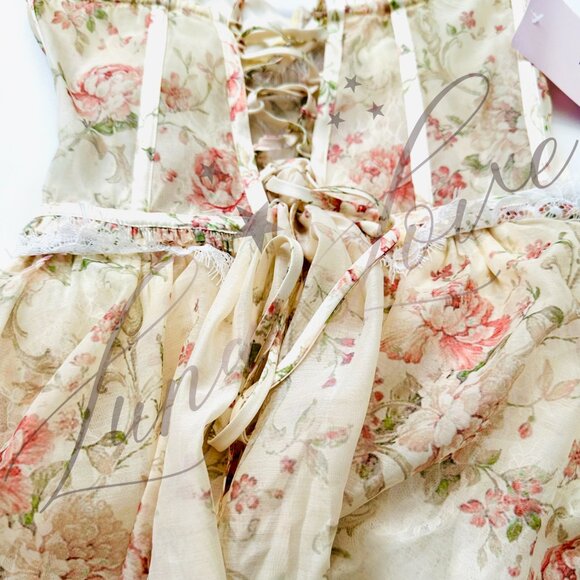 V. CHAPMAN Jolie Corset Ruffle Lace Maxi Gown (size 2) NWT - Picture 13 of 16